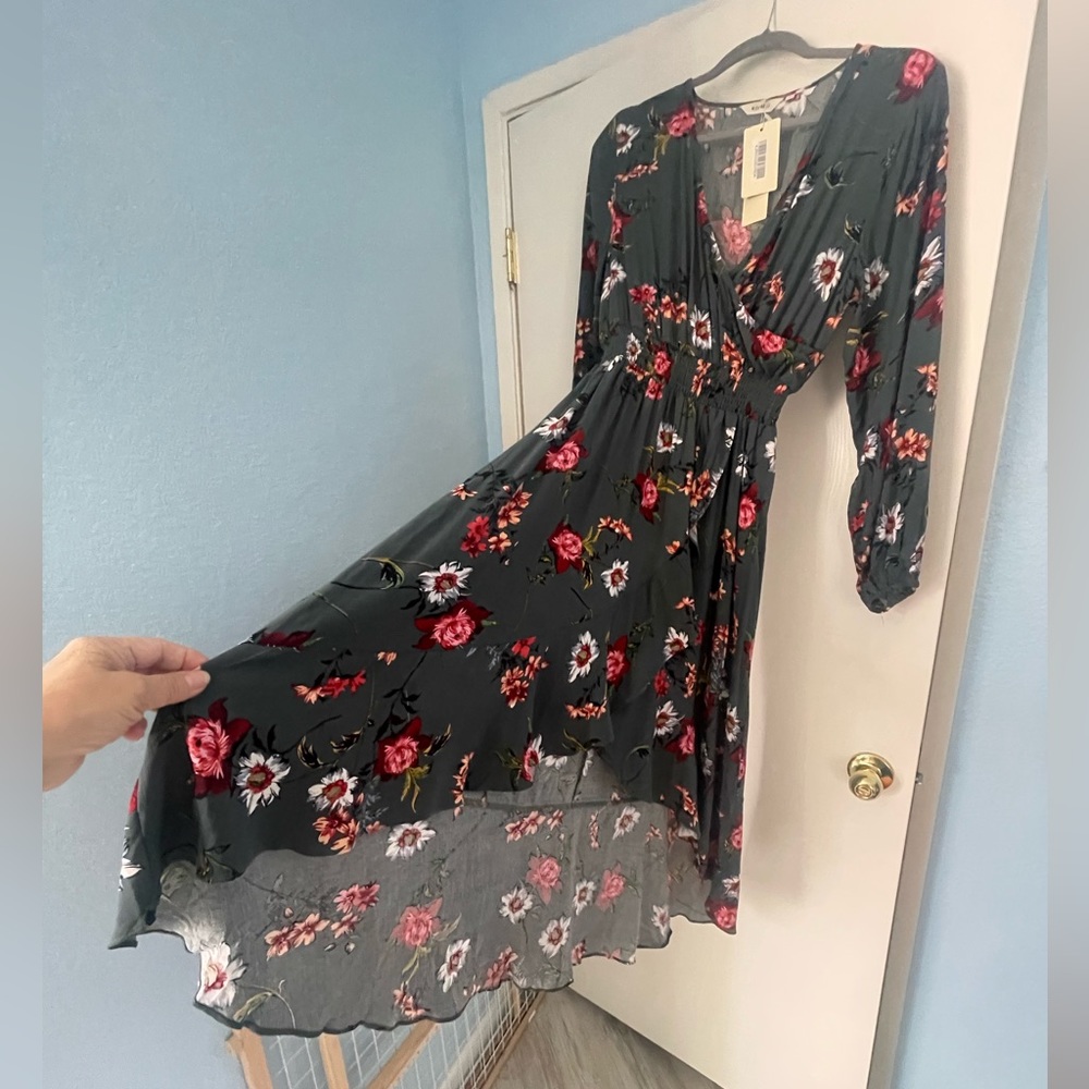 Hi Lo Dress with Floral Design